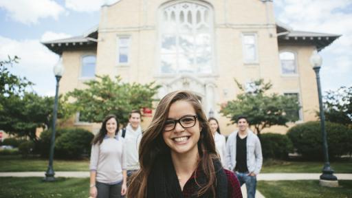 students on campus